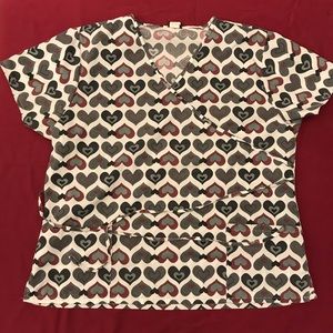 Denice heart scrubs top